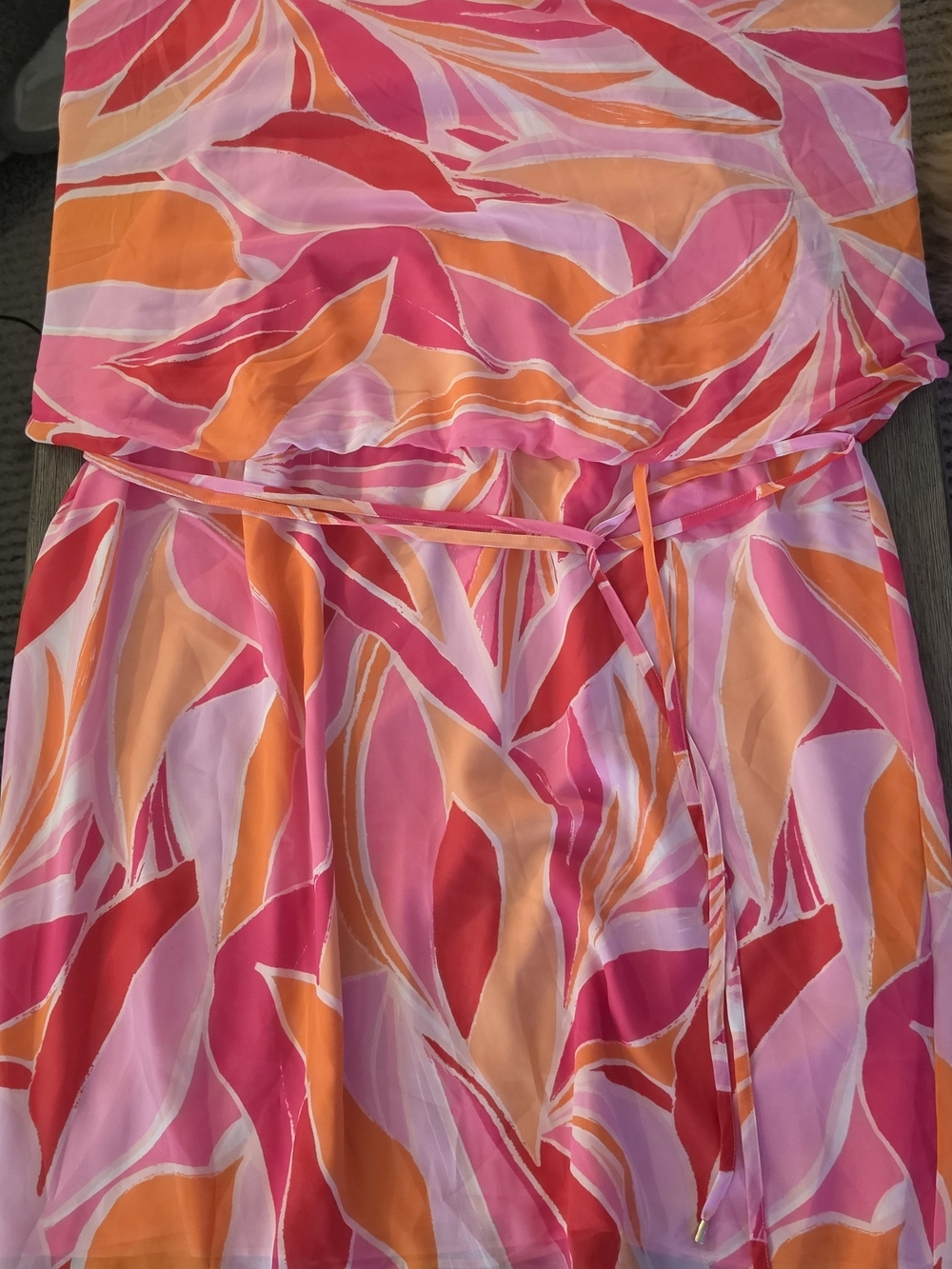 Jessica Howard Pink Coral Orange Abstract Print Dress Size 22W